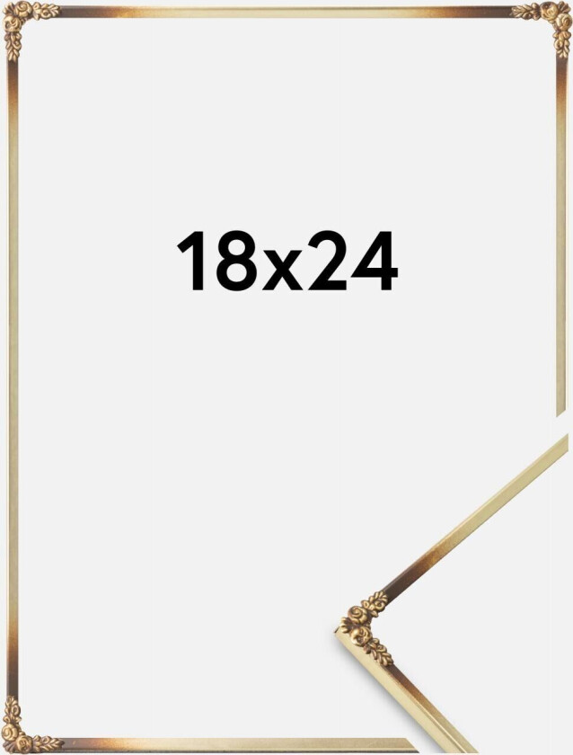 Ramme Rosen Metall Gull 18x24 Cm