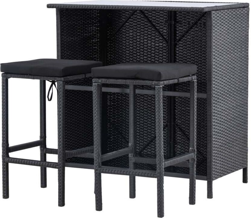 Knock salongsett 3 deler svart.