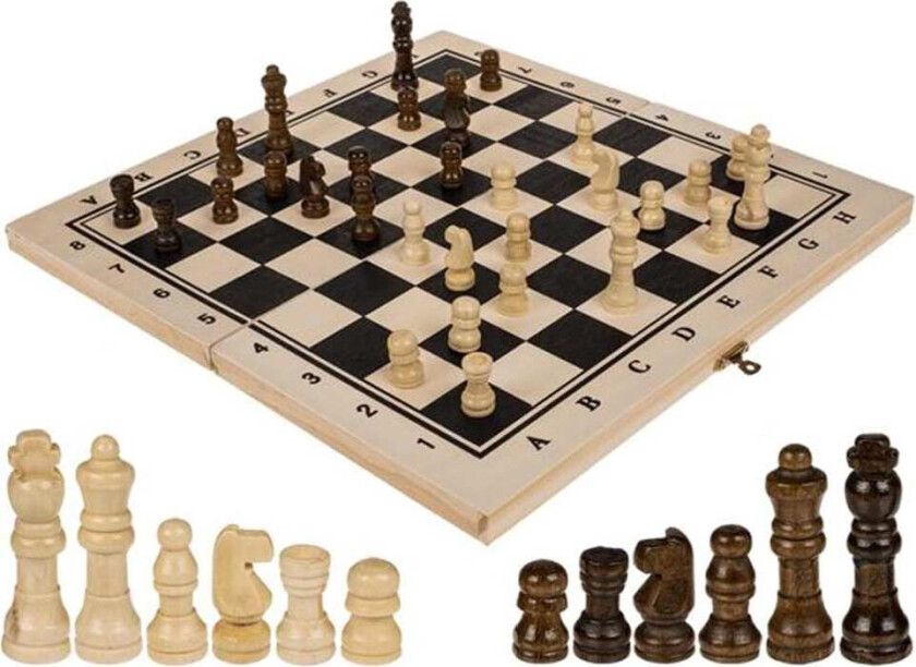 Schackspel i Trä / Schack - Brädspel / Sällskapsspel - 34 cm