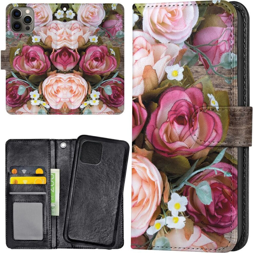 iPhone 15 Pro - Lommebok Deksel Blomster