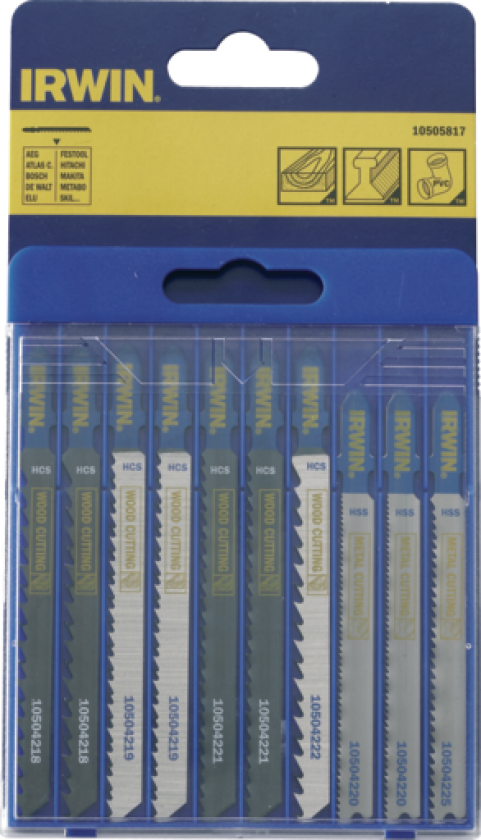 Bilde av Assorterede Stikksagsblad 10 stk - til tre og metal