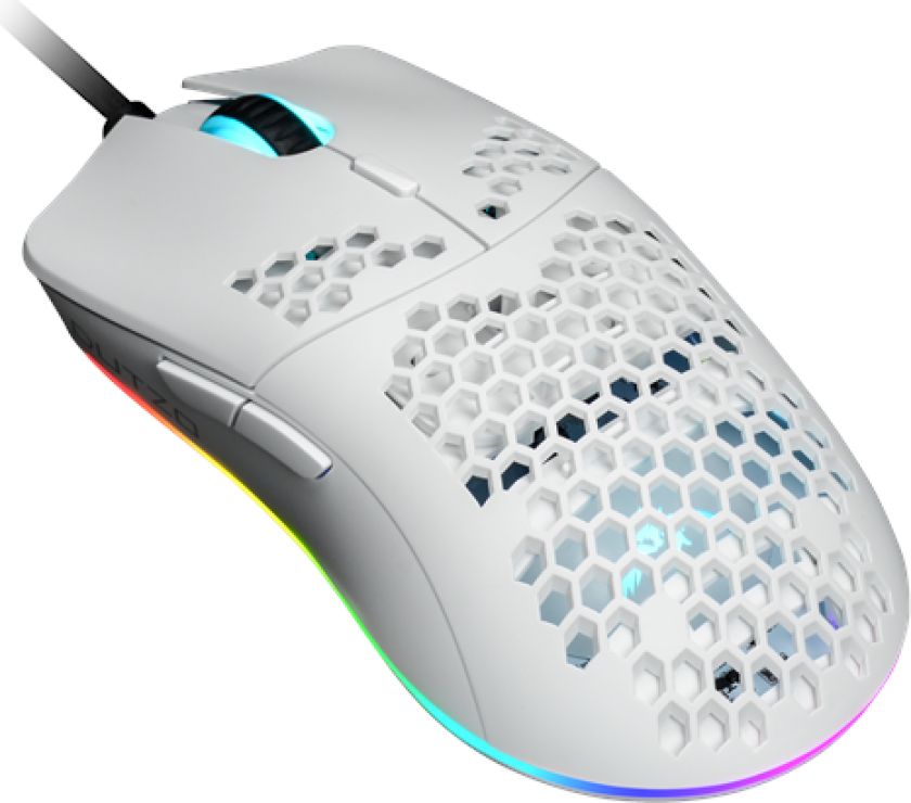 KeiryÅ RGB - Matt White - Gaming mus - Optisk - 6 - Hvit med RGB lys