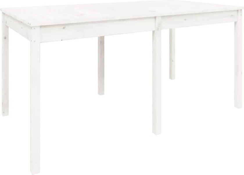 Hagebord hvit 159,5x82,5x76 cm heltre furu