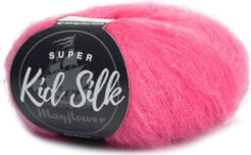 Super Kid Silk Garn Unicolor 103 Mellomrosa