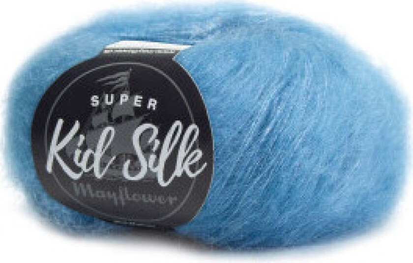 Super Kid Silk Garn Unicolor 111 Blå nyanse