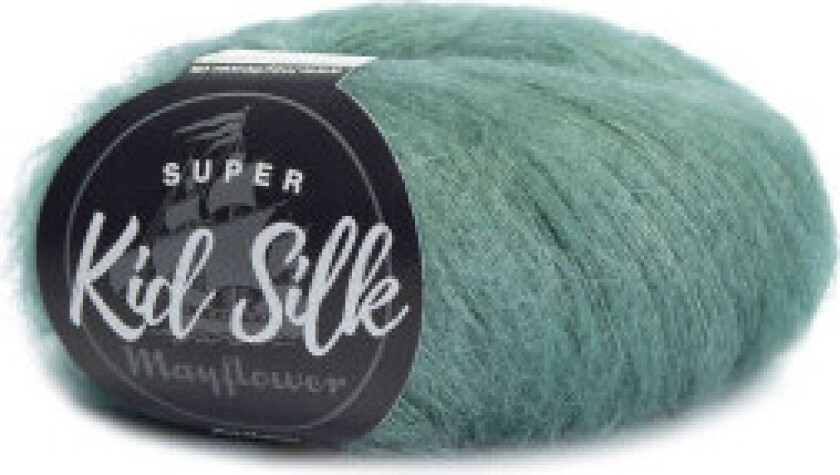 Super Kid Silk Garn Unicolor 116 Støvet grønn