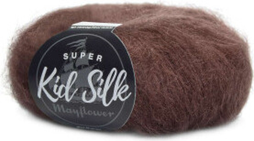 Super Kid Silk Garn Unicolor 120 mørk mahogni