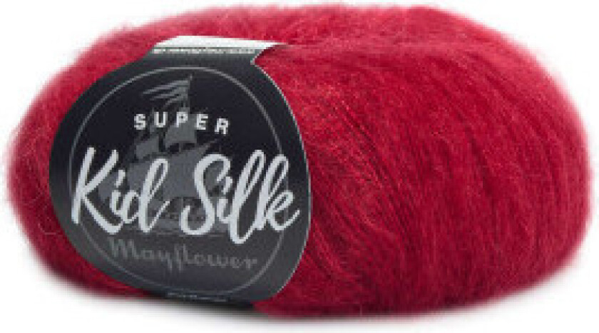 Super Kid Silk Garn Unicolor 121 Rio-rød