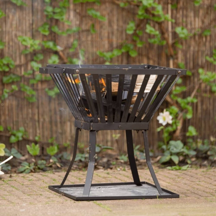 Bålkurv Denver svart stål 51,5x39x45 cm 85015