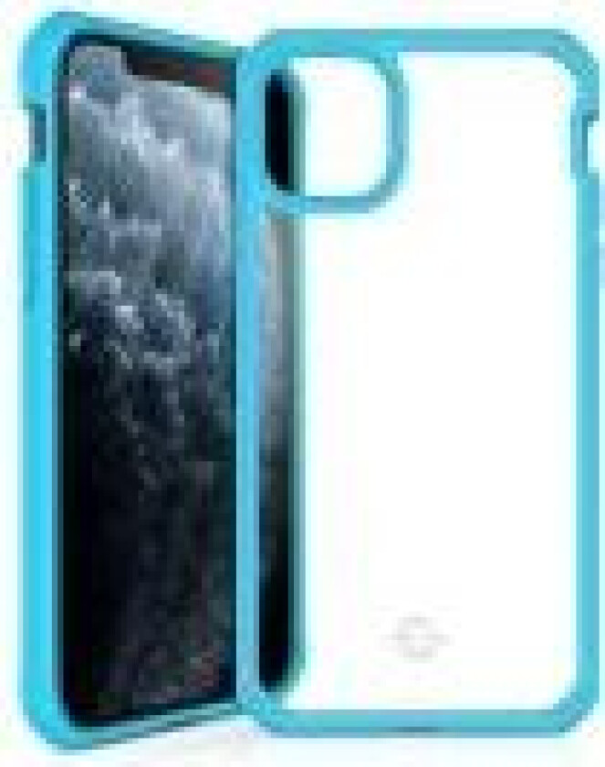 ITSKINS HYBRID SOLID cover til iPhone 11 Pro Max / XS Max®. Blå og gennemsigtig