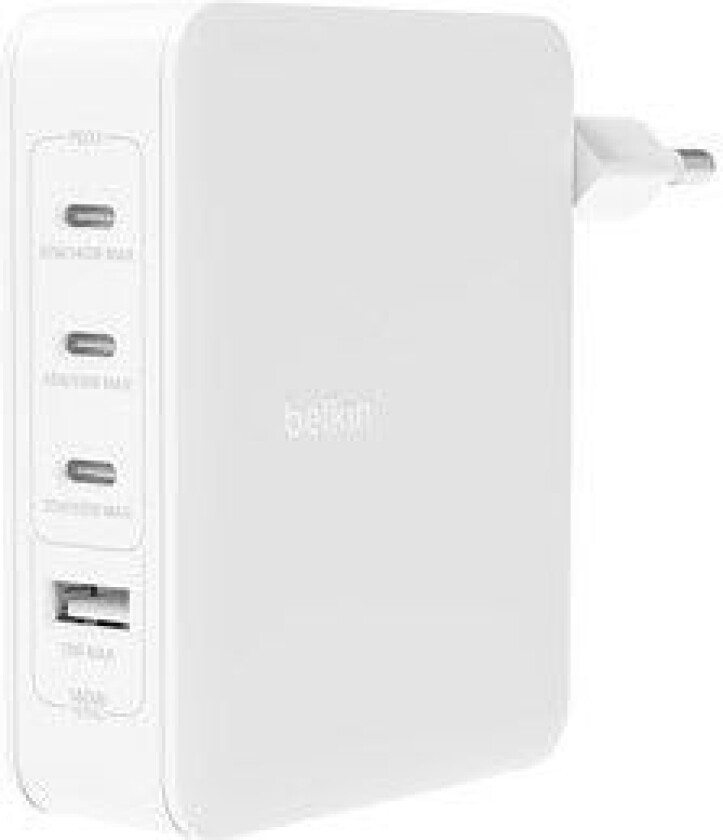 Bilde av 140W GaN laddare med 3 USB-C, 1 USB-A port, Vit