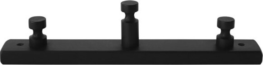 Home>it Knaggrekke i furu - 3 knagger - svart