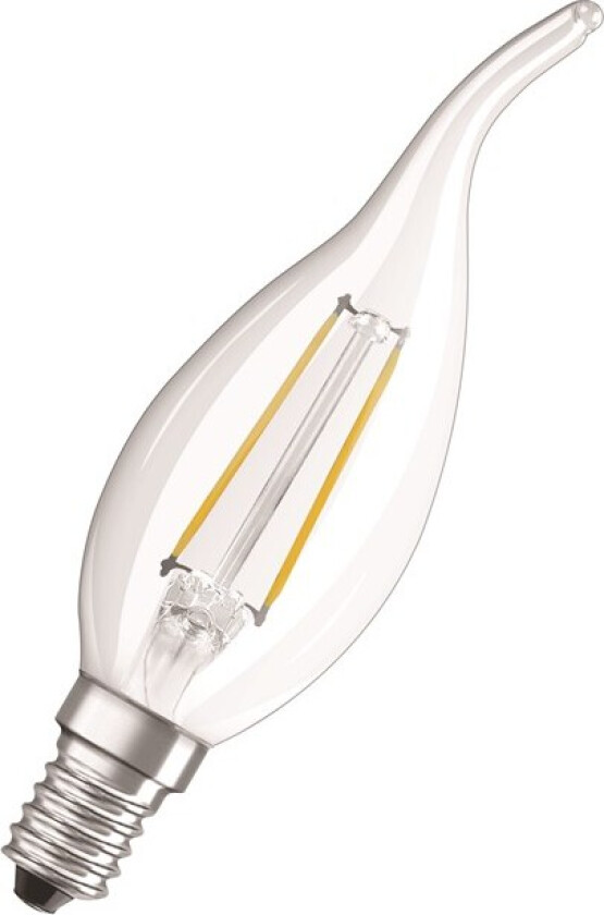 LED-lyspære Candle 5W/827 (40W) filament clear dimmable E14