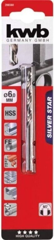 HSS-bor, Silver Star, 6,0 mm, på kort