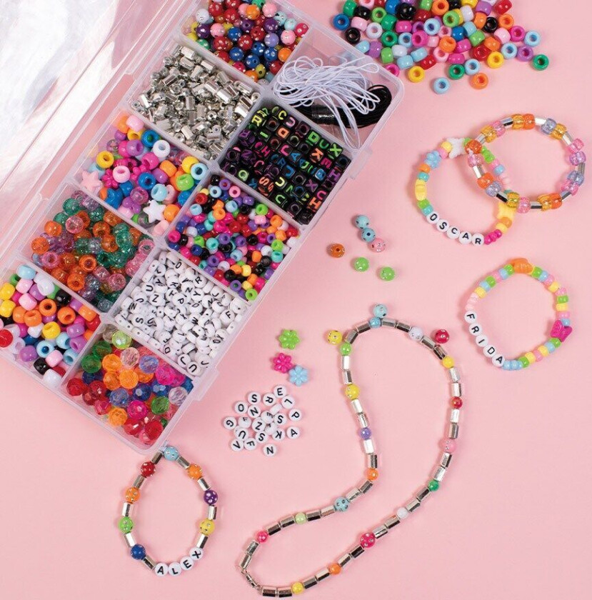 Perler i oppbevaringsboks 1900 stk. Playbox