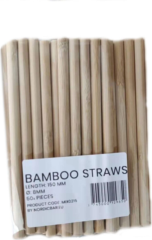 Bambus Sugerør 15cm 50stk.