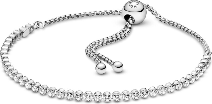 Tennisarmbånd i 925 sølv med skyvelås, 25 cm