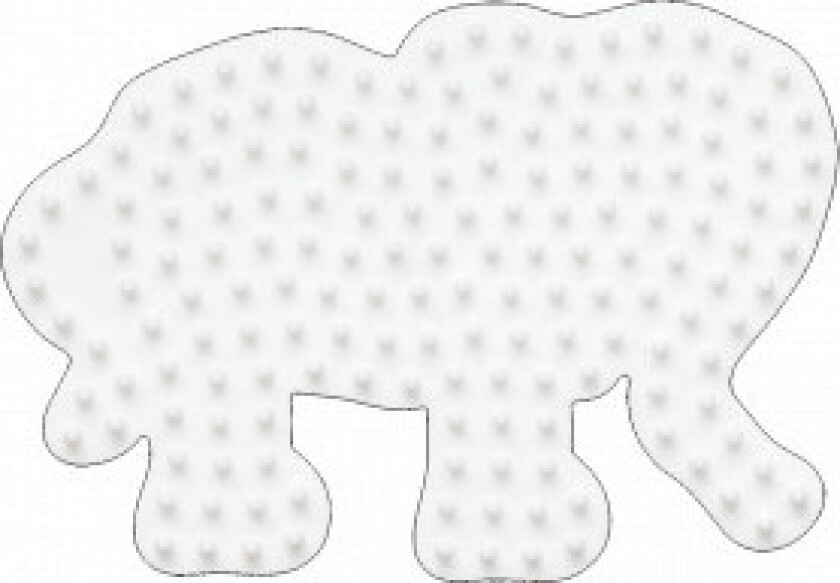 Midi Perleplate Elefant Liten Hvit 9x6,5cm - 1 stk