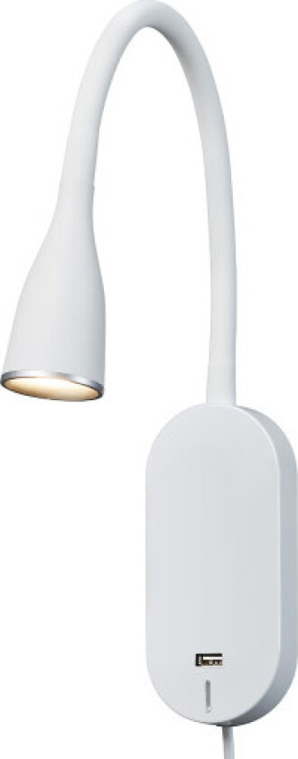 Nielsen Eye Vegglampe med USB-uttak & LED 5W, hvit