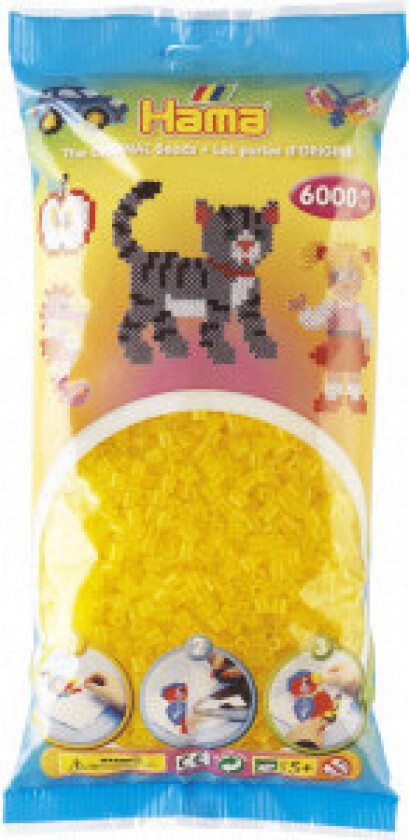 Midi-perler 205-14 Transparent gul - 6000 stk.