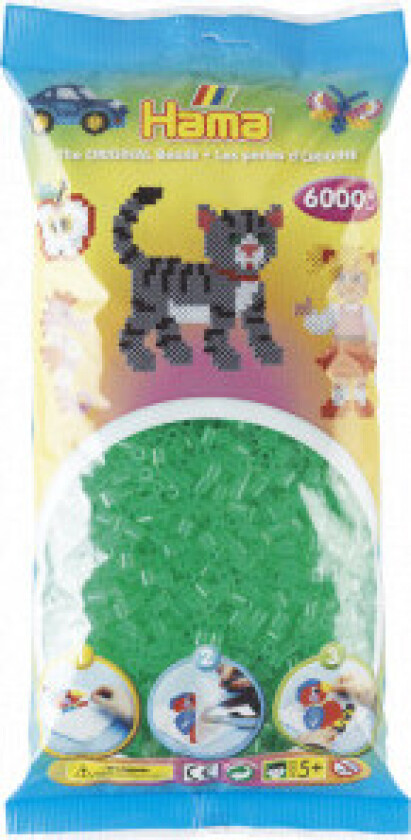 Midi Perler 205-16 Transparent Grønn - 6000 stk
