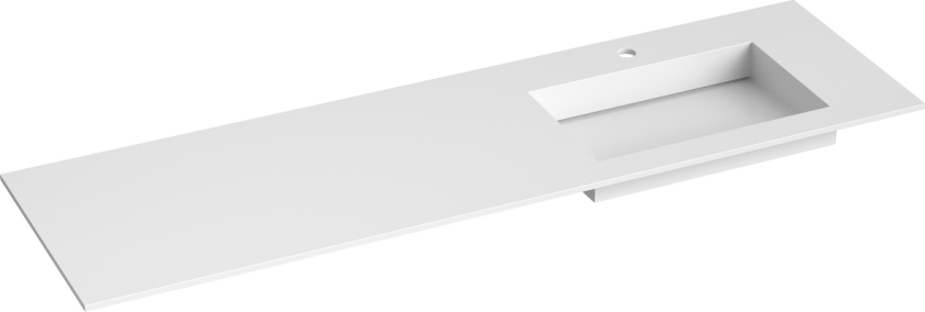 Bilde av Corian Sidestilt Servant m/Flat bunn - Hvit Matt