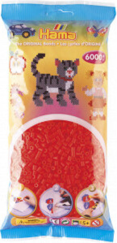 Midi Perler 205-35 Neonrød - 6000 stk