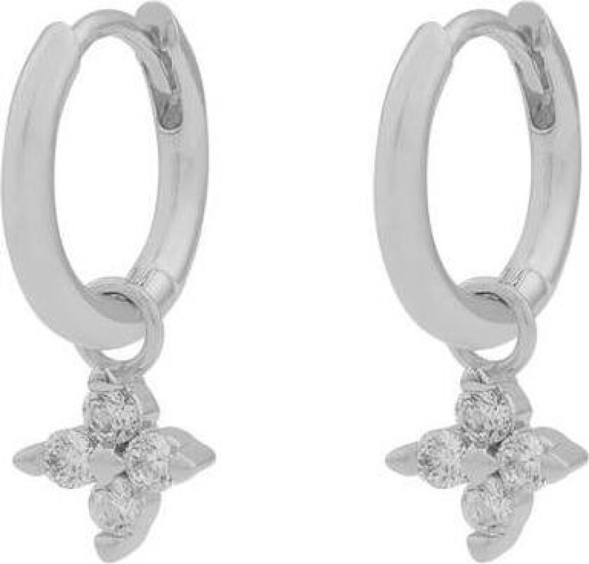 Snö Of Sweden Wish Small Ring Pendant Earrings Silver/Clear 12mm