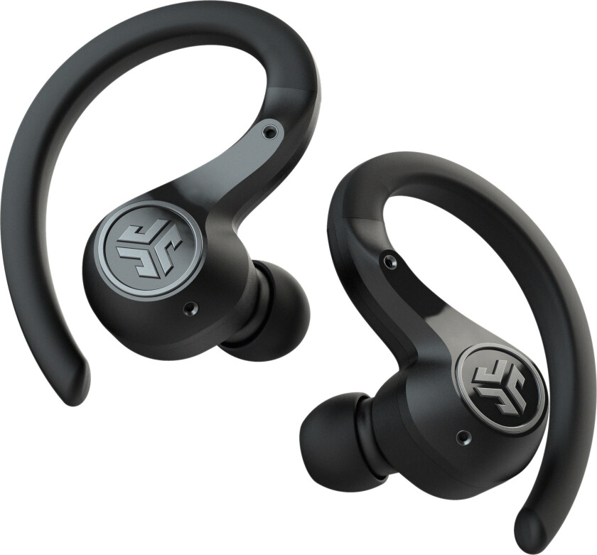 JLab Audio Epic Air Sport ANC - True wireless-hodetelefoner med mikrofon - i øret - over-øret-montering - Bluetooth - aktiv støydemping - svart