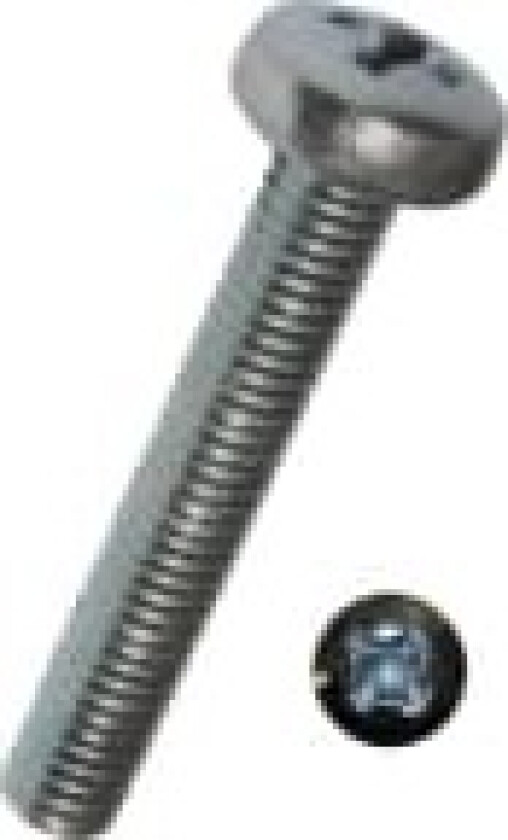 Maskinskrue M6x50mm DIN 7985panhoved, elforzinketPhillips kærv PH3 - (100 stk.)