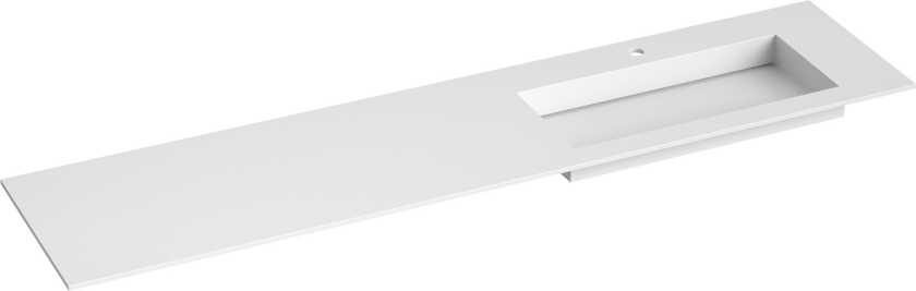 Bilde av Corian Sidestilt Servant m/Flat bunn - Hvit Matt