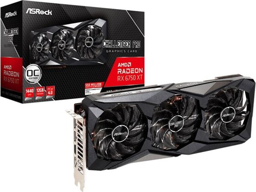 Radeon RX 6750 XT Challenger Pro OC - 12GB GDDR6 RAM - Grafikkort