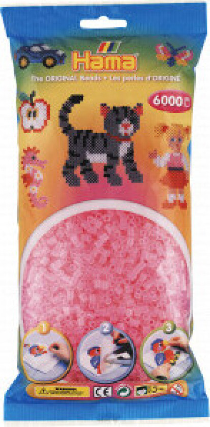 Midi Perler 205-72 Transparent Rosa - 6000 stk