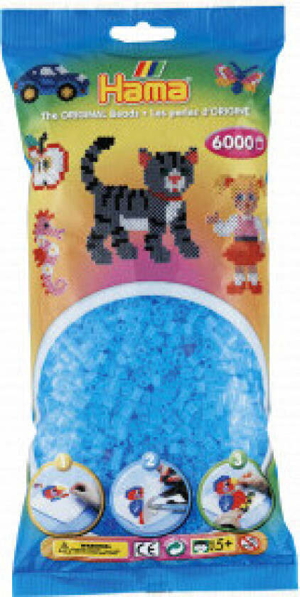 Midi-perler 205-73 Transparent Aqua - 6000 stk.