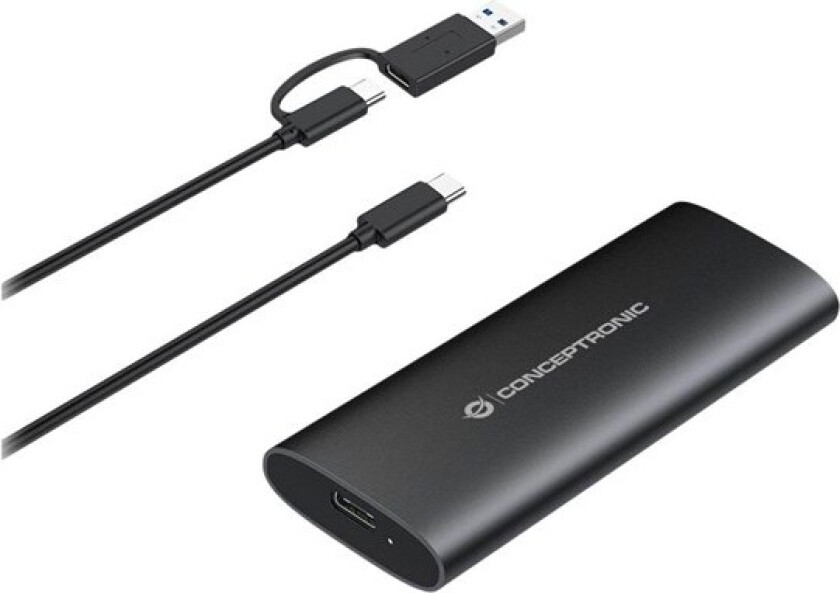Conceptronic DANTE04B - storage enclosure - dual protocol - M.2 Card (PCIe NVMe & SATA) / SATA SSD - USB-C 3.2 (Gen 2)