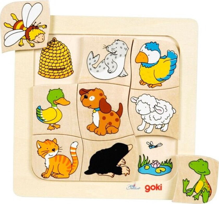 Wooden Jigsaw Puzzle Who Lives Where? Tre