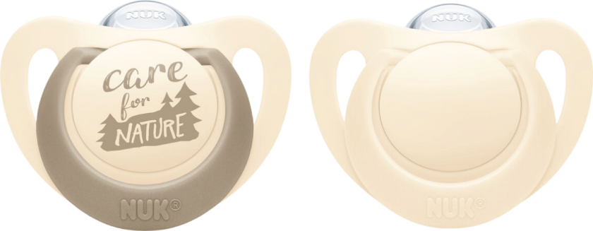 Smokk Pacifier for Nature Silicon S2 Creme 6-18mnd, 6-18 mnd, creme, 2 stk.