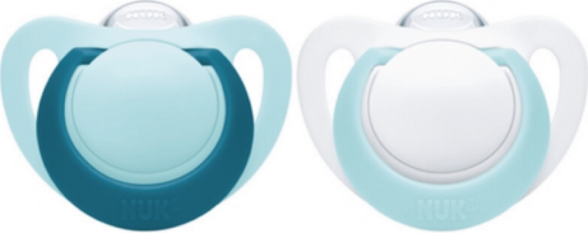 Genius Silikon Smokk S0, 0-2 mnd, turkis/hvit, 2 stk.