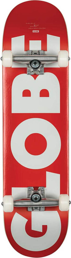 G0 Fubar Skateboard Rød/Vit 8.25