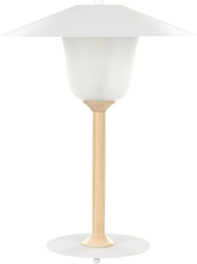 Bordlampe Hvit Eiketre Metall Minimalistisk Skandinavisk Belysning Nattlampe