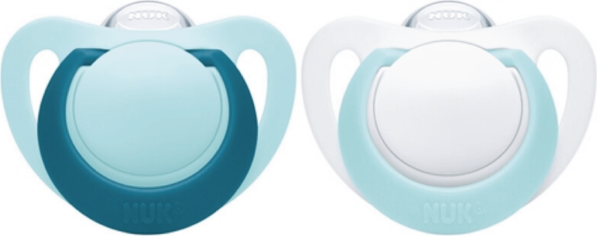 Genius Silikon Smokk S1, 0-6 mnd, turkis/hvit, 2 stk.