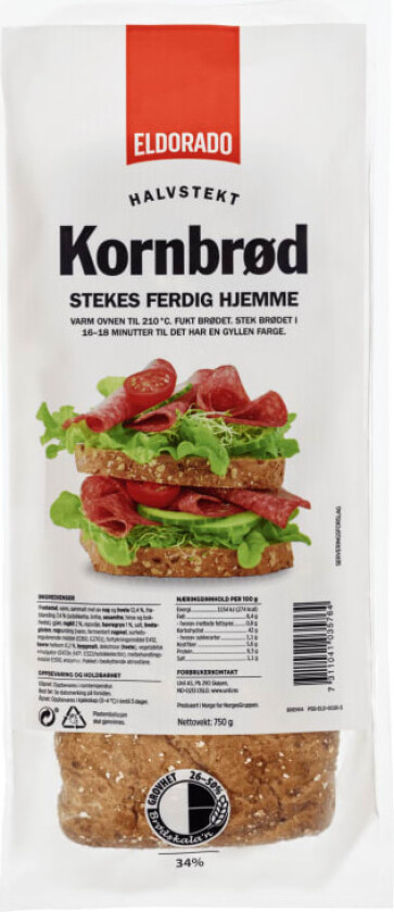 Kornbrød Lettstekt 750g
