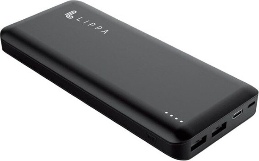 26.800 mAh Powerbank 60W USB-C PD & QC USB-A Output - Black Nødlader - Svart - 26800 mAh