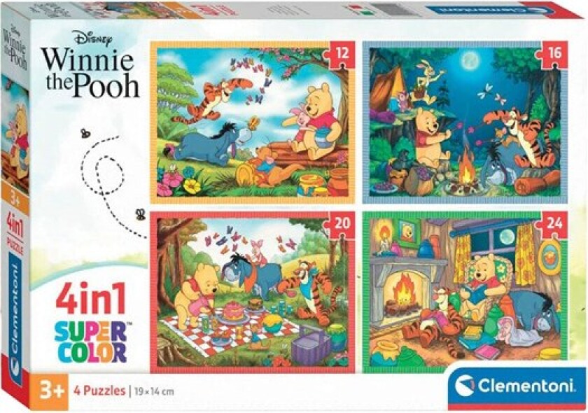 Jigsaw Puzzle Color Disney Winnie the Pooh 4in1 Gulv