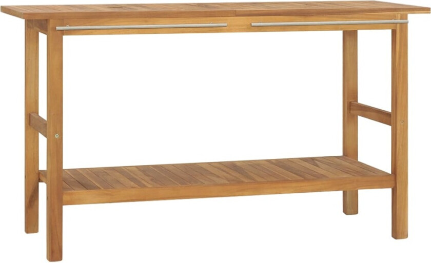 Servantskap for bad heltre teak 132x45x75 cm