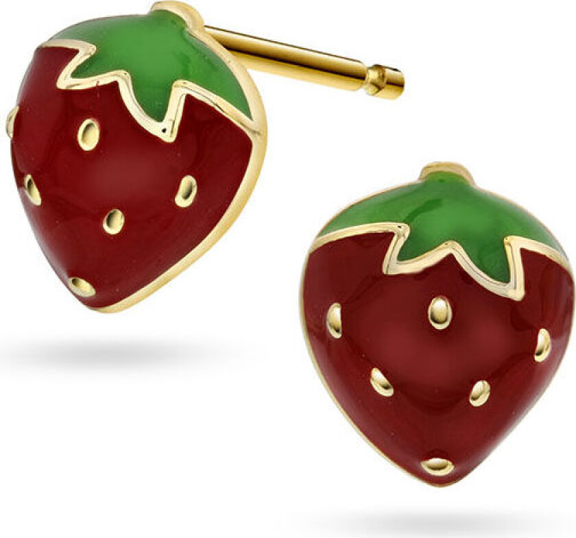 Prins&Prinsesse, Øredobber til barn i 925 sølv med jordbær