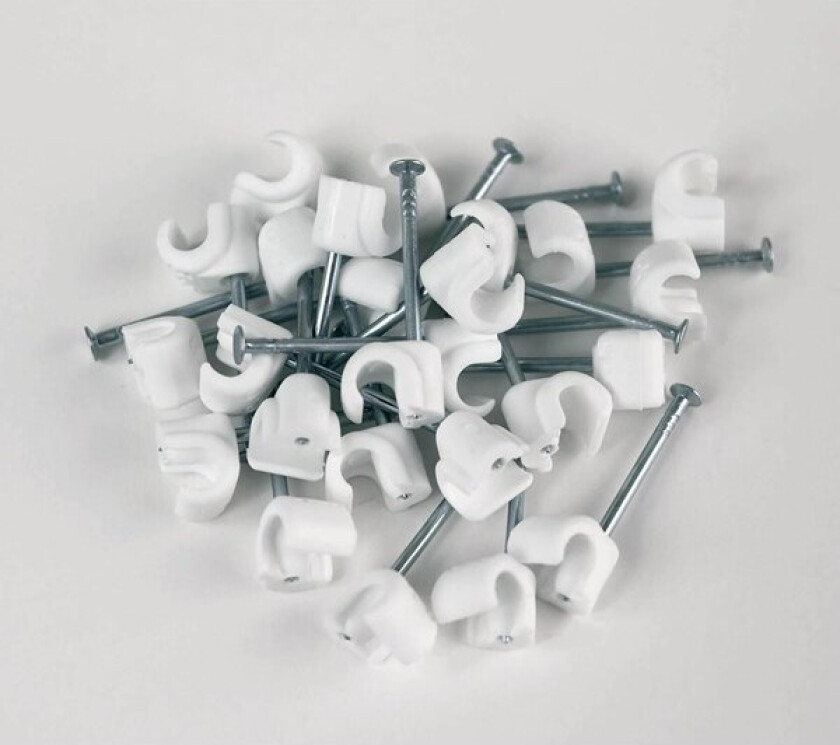 Cable clips 5mm 25-pack White