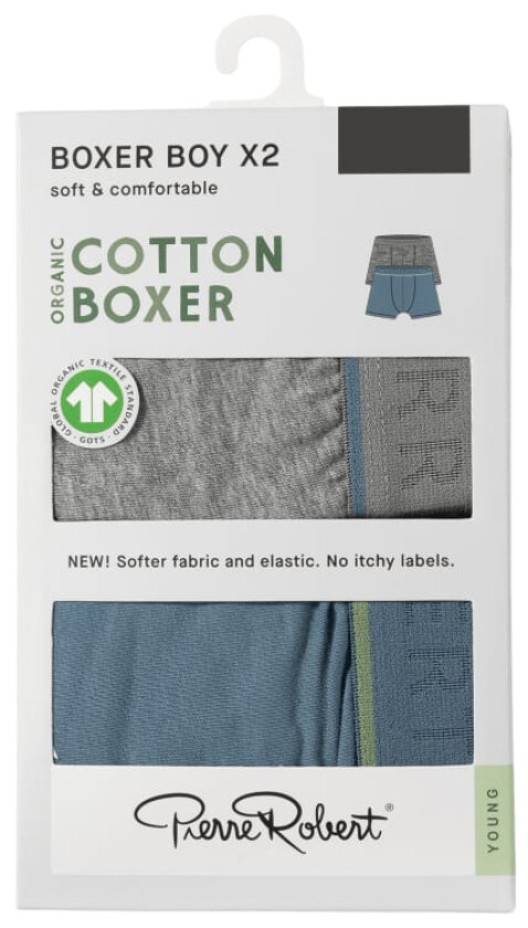 Bilde av Boxer Cotton Boy Greymel-Lapisblue 134-140