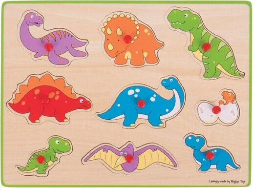 Wooden Stud Puzzle Dino's 9dlg. Tre