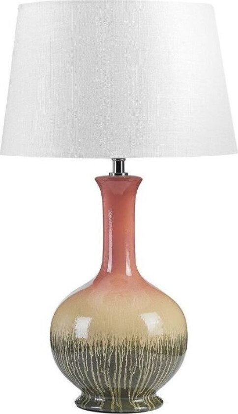 Bordlampe Flerfarget Keramisk Base Stoff Skjerm Nattlampe Skrivebordslys Moderne